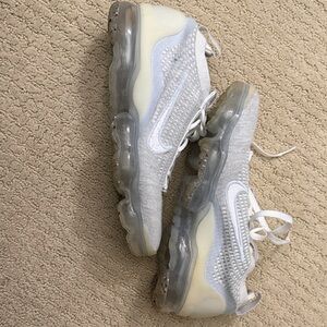 Nike White and Gray VaporMax Shoes